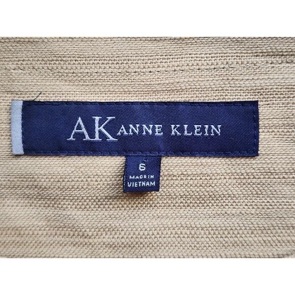 JACKET-ANNE KLEIN-Gold-Cotton Linen Blend-Zippers-Long Sleeves-Lined-Size SMALL - Picture 7 of 15